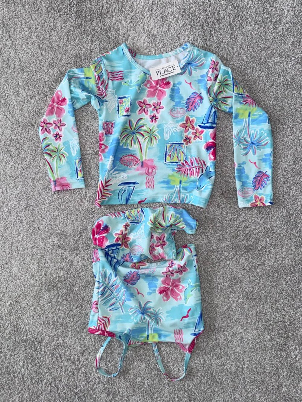 Toddler Girls Size 4T Tropical 3-Piece Swimsuit, New with Tags, NWT - Picture 4 of 8